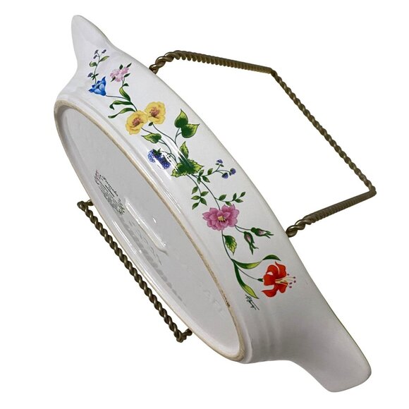 Vintage Pamela by Action Oval Baking Dish Floral Print Made in Japan Cook Bake - Picture 3 of 8